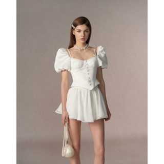  Áo tay phồng và chân váy xoè - Jessie top and skirt - RED BEAN 