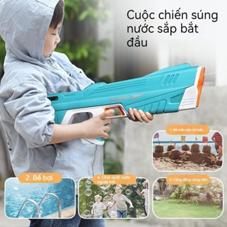 Súng nước điện tự động bơm nước (hút nước) phun nước áp lực cao, súng nước tự động hút và bơm nước, tặng kèm Pin