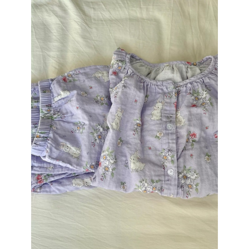 𝙡𝙪𝙡𝙡𝙖𝙗𝙞𝙣.𝙨𝙡𝙚𝙚𝙥𝙬𝙚𝙖𝙧 | Orchid Set | Bộ đồ xô cotton gạc 2 lớp form rộng hoạ tiết dễ thương ⋆. 𐙚˚
