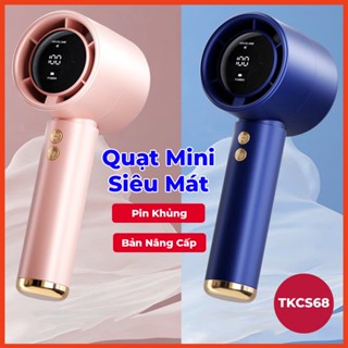 Quạt cầm tay mini M2 5000mAh tặng dây đeo di động có thể sạc gió mạnh 100 tốc độ turbo phản lực màn hình hiển thị pin