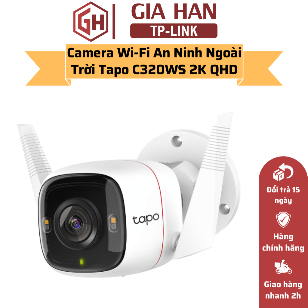 Camera Wifi TP-Link Tapo C320WS Phân Giải 2K QHD An Ninh Ngoài Trời, Tầm Nhìn Đêm Có Màu