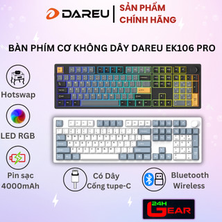  Bàn phím cơ DareU EK106 Pro Triple Mode Haze Blue   Black Golden DareU Cloud Switch 