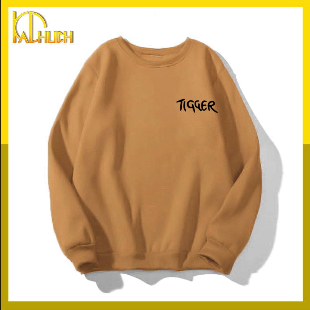 Áo sweater unisex nam nữ in Tigger , chất liệu vải nỉ bông mềm mịn size 40-70kg