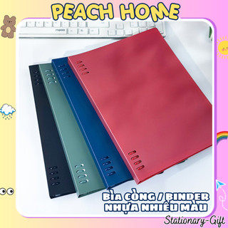  {NEW} Sổ Còng Nhựa Binder A5 B5 A4 Màu Pastel Xinh Xắn Refill Giấy Bìa Lò Xo Thay Ruột Trong Suốt Peach Home KLong 1k 