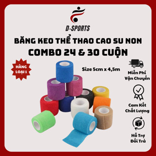 [COMBO 24 - 30 Cuộn] Băng Keo Thể Thao cao su non Size 5cm x 4,5m, Băng Cuốn Thể Thao Cao Su Non