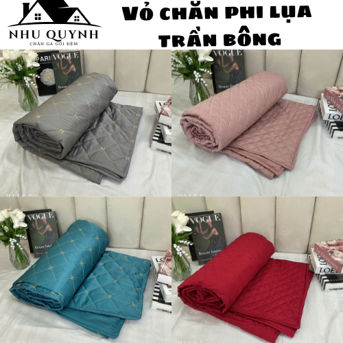 chăn phi lụa trần bông vỏ chăn trần bông có khóa phi lụa chăn 1 màu kích thước 1m9x2m