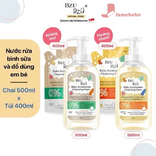 (MUA 1 CHAI TẶNG 1  ) NƯỚC RỬA BÌNH BZU BZU 500ML THÀNH PHẦN TỪ THIÊN NHIÊN AN TOÀN CHO BÉ TỪ 0-3M