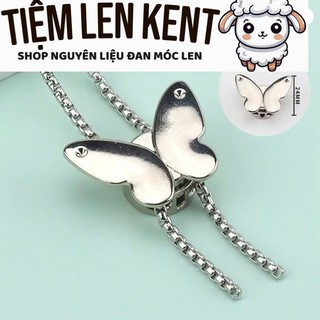Nút chặn dây rút kim loại hình bướm xinh làm túi len,thắt lưng