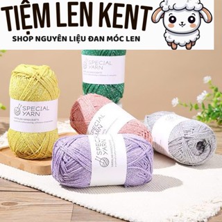  Sợi móc túi sợi dệt kim tuyến sợi lấp lánh yarnlab special 2mm sợi móc mũ 100g 