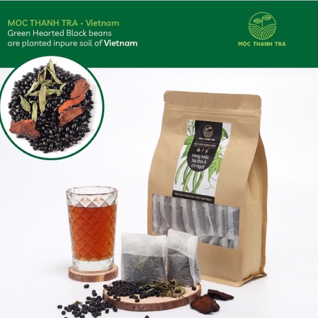 Đậu Đen Xanh Lòng Rang Mộc - Cỏ Ngọt - Hà Thủ Ô MỘC THANH TRÀ - Trà giải nhiệt, thanh lọc cơ thể, chăm sóc giấc ngủ ngon