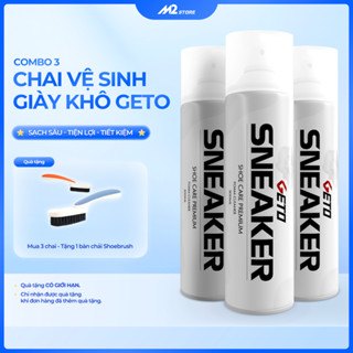 Combo 3 chai xịt tạo bọt vệ sinh giày Sneaker Geto cao cấp, xịt làm sạch giày khô nhanh khử mùi hôi