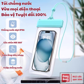Túi chống nước điện thoại tiêu chuẩn IPX8 trong suốt đi bơi đi biển nhận diện FaceID cảm ứng nhạy bén