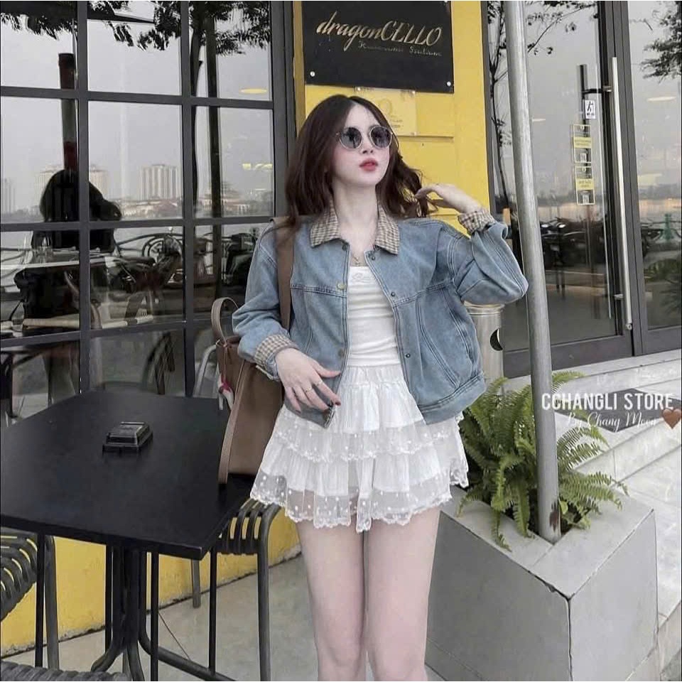 Áo khoác jeans bò demin nữ dáng lửng croptop dùng đi biển đi chơi chống nắng cho nữ 168Fashion | BigBuy360 - bigbuy360.vn