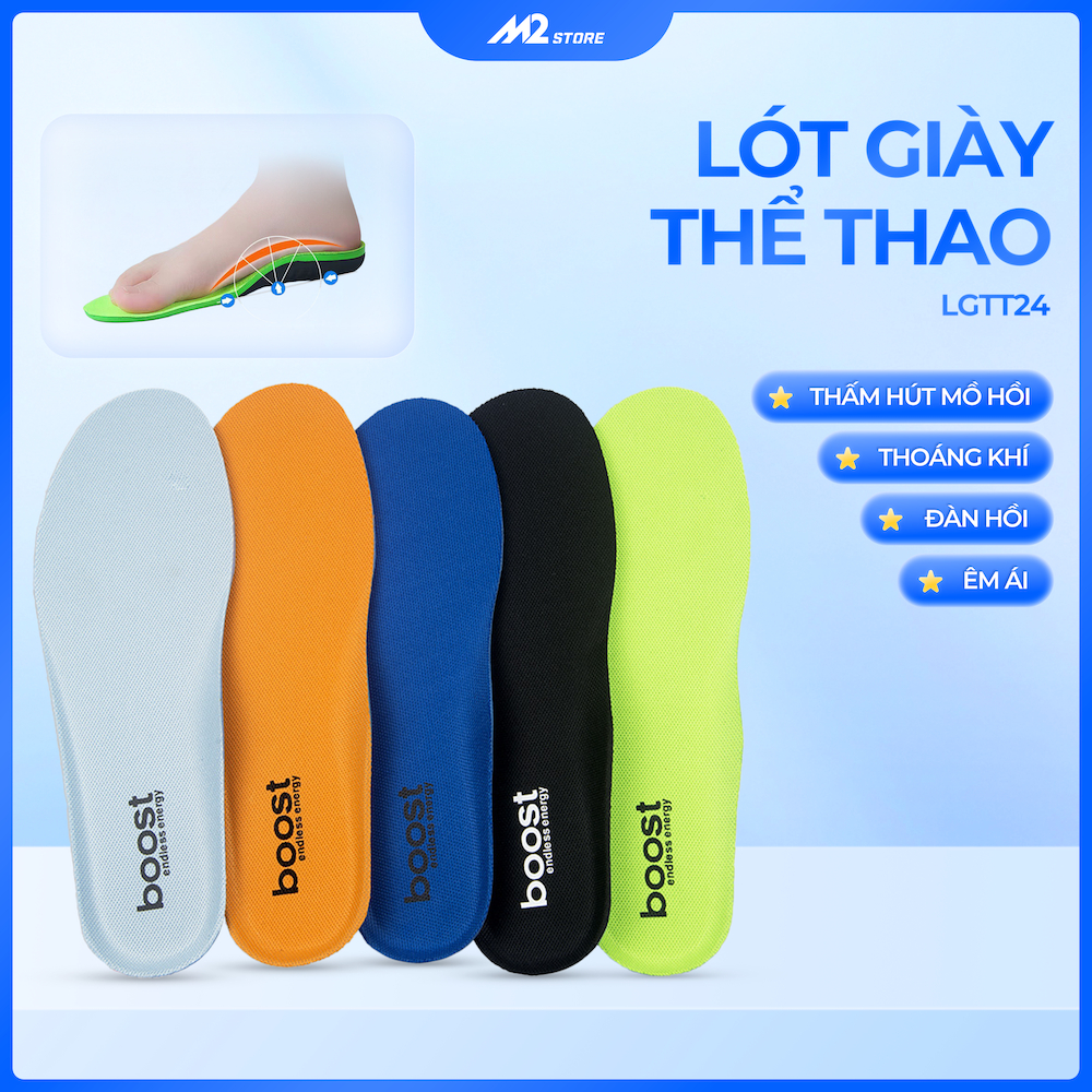 1 Đôi Lót Giày Thể Thao Êm Chân Thấm Hút Mồ Hôi Độ Đàn Hồi Cao, Miếng Lót Giày Siêu Nhẹ LGTT24
