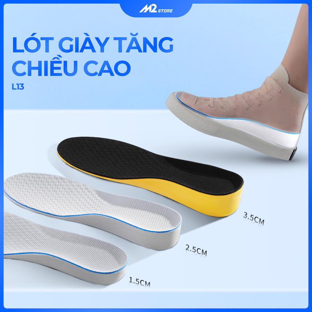 Cặp lót giày tăng chiều cao cao su độn đế tăng 1,5-3cm - Loại nguyên bàn chân - L13