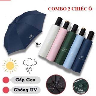 [ Màu Ngẫu Nhiên ] COMBO 2 Ô Dù Che Mưa Đi Nắng Gấp Gọn , Chống Tia UV 2 Lớp Dày Dặn
