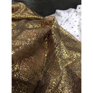  Vải voan lưới nhũ kim tuyến màu vàng đồng mềm mỏng nhẹ khổ 1m5 may đầm váy dạ hội,đầm áo kiểu thời trang 