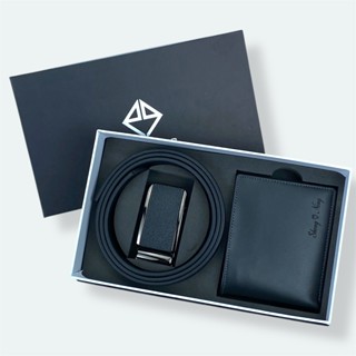 Set Ví Thắt Lưng Da Nam Fullbox Chính Hãng PQ Leather PCB1 Da Thật BH 12 Tháng