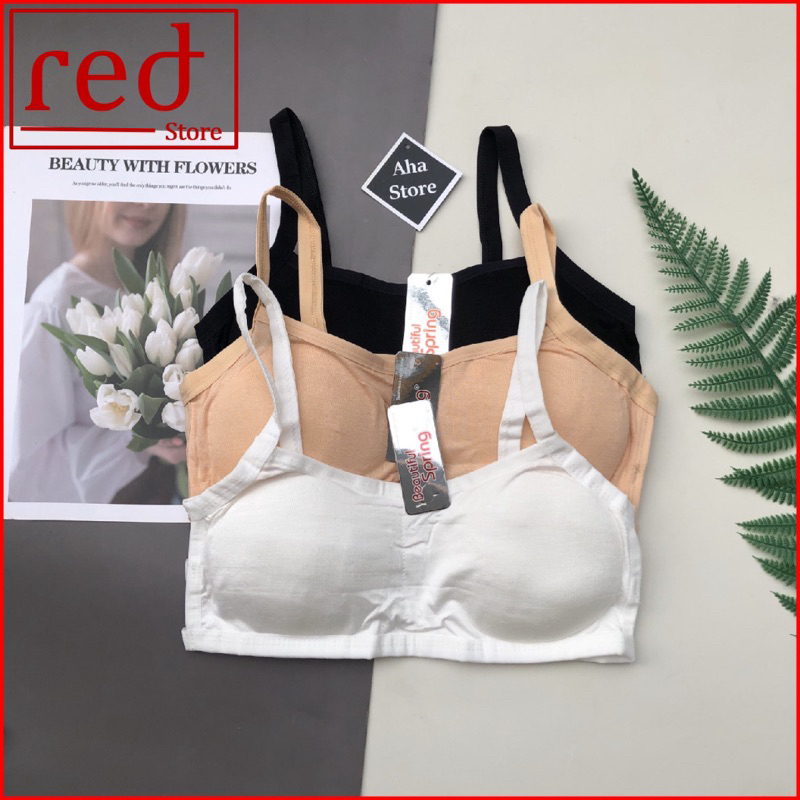 PASS mới Áo Bra Học Sinh, Áo lá học sinh ba dây BRA03  chất cotton cao cấp m