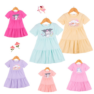 Váy bé gái size 2-10 tuổi, (12-30kg) Váy đầm bé gái chất cotton mềm mát, dáng baby doll in hình dễ thương màu sắc đẹp
