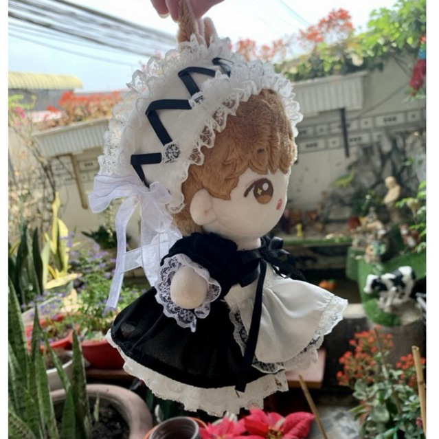 [OUTFIT FOR DOLL] đầm hầu gái cho doll (15cm & 20cm & IDV & body ú)