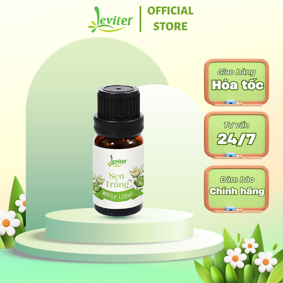Tinh Dầu Leviter Sen Trắng 10ml làm xà phòng, nến thơm, khử mùi hôi phòng, giúp giảm stress