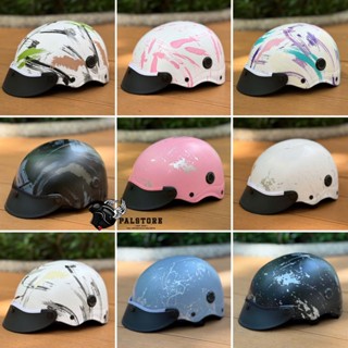 Mũ bảo hiểm nửa đầu Camry sơn 3D cao cấp, thời trang trẻ trung, có lỗ thông gió, lưỡi trai, Freesize(55-59cm)