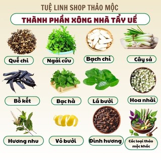 3 gói lớn thảo mộc xông nhà tẩy uế, xả phong long, xả xui Tuệ Linh (tặng than đốt và khay xông)