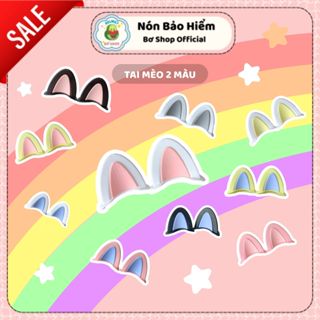    1 CẶP  Tai Mèo 2 Màu Gắn Nón Bảo Hiểm Phiên Bản Màu Cute  Chất Liệu Nhựa Nhám Cứng Nhiều Màu Lựa Chọn Gắn Mũ Bơ ShoP 