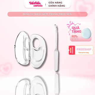   Dụng Cụ Khay kèm thanh trộn nền  Bộ Dụng Cụ Khay trộn kem nền Mica trong suốt có nắp đậy Chính Hãng 