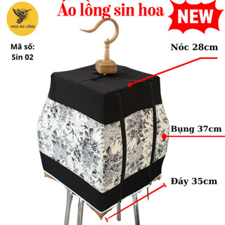 Áo trùm lồng chim chào mào sin cao/sin đấu – vải thô hoa nhí mã 02 – form ôm, có khoá nóc