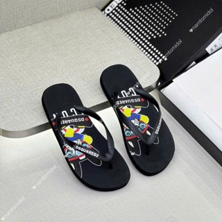 Dép Tông dsq họa tiết nam nữ, Tông DSQ xỏ ngón cực chất hè 2025 thích hợp đi biển, đi dạo phố, du lịch size 38-43