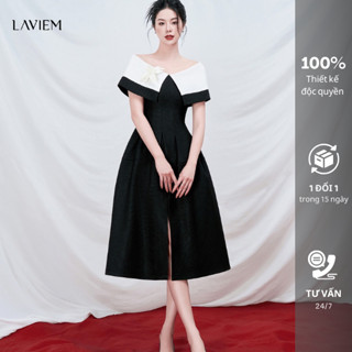 LAVIEM - Váy thiết kế trễ vai dáng dài chiết eo phối màu - Tessa Dress (không kèm hoa cài)