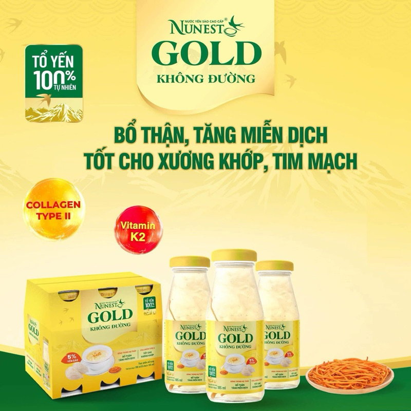 compo 6 chai nước yến dào cao cấp không đường nunest