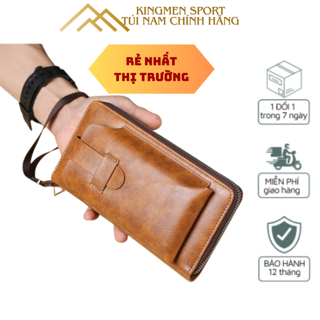 Túi Cầm Tay ⚡ ĐẸP NHẤT THI TRƯỜNG ⚡ Ví Cầm Tay Nam Nữ Mới Nhất, Da Cao Cấp, Chuẩn Form - LM46