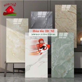 (COMBO 10) Miếng dán tường giả đá thạch anh cao cấp, xốp dán tường giả gạch men giá rẻ, xốp đá có sẳn keo