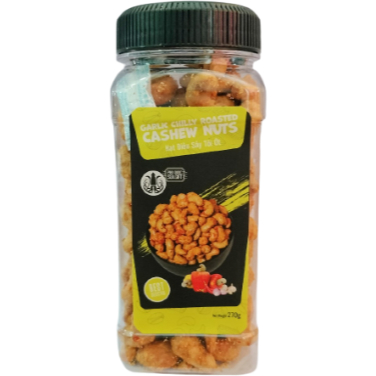 PQSG hạt điều sấy tỏi ớt 270g - Garlic chilly roasted cashew nuts (Hũ)