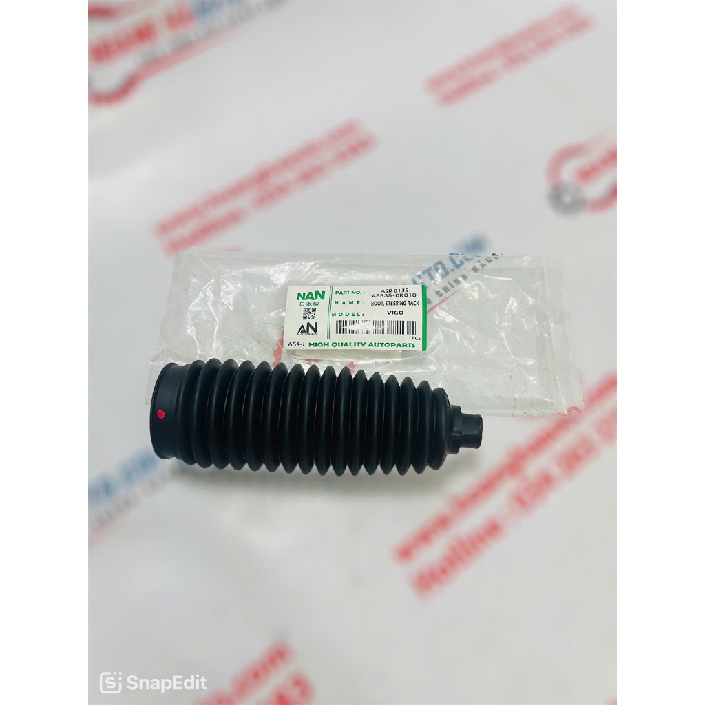 Chụp bụi thước lái Toyota Innova Chính hãng NAN JAPAN - Mã 45535-0K010 , 45536-0K010