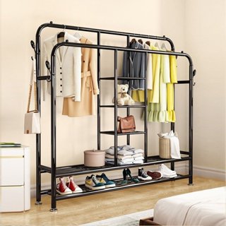 [ SỈ TOÀN QUỐC ] Kệ Treo Quần Áo 3 Trong 1  Vừa Để Giày Dép Kèm Móc Treo Túi Sách Chất Liệu Thép Sơn Tĩnh Điện Capbon