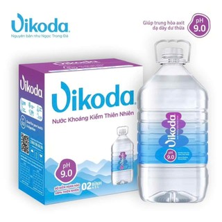  Thùng 2 bình nước khoáng kiềm thiên nhiên VIKODA pH 9.0 trung hòa axit dư thừa 5 lít 