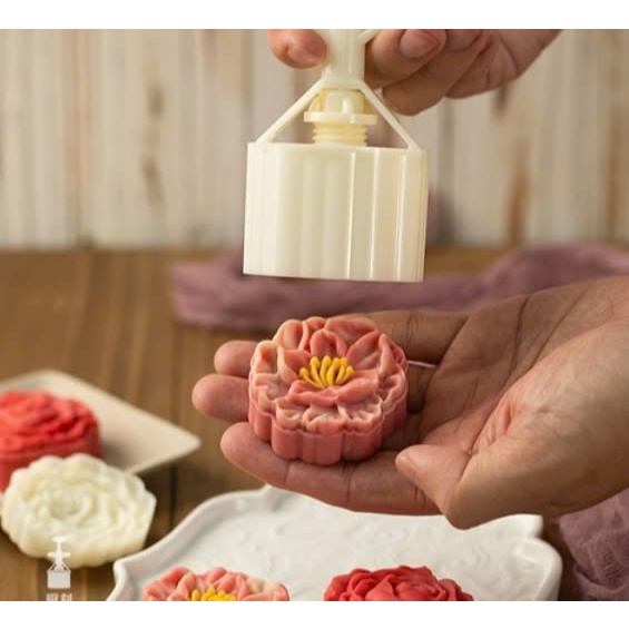 Khuôn trung thu 2 mặt hoa 200gr - 230gr