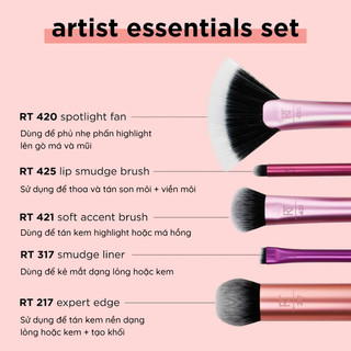 Bộ Cọ 5 Cây RT REAL TECHNIQUES Artist Essentials Makeup Brush Set