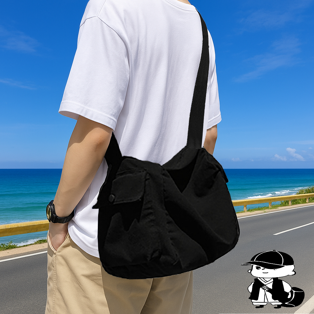 TÚI ĐEO CHÉO NAM CANVAS CỠ LỚN , DÀNH CHO HỌC SINH , SINH VIÊN , ĐI HỌC ĐI CHƠI