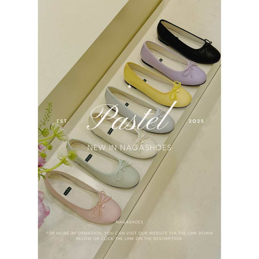 GIÀY BÚP BÊ NAGASHOES MŨI TRÒN BASIC ĐÍNH NƠ NAB109