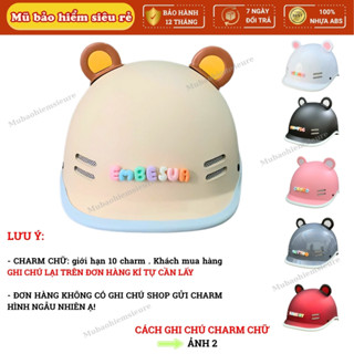  Nón bảo hiểm Cá Heo siêu hot có phụ kiện tai gấu charm chữ đáng yêu. Mũ bảo hiểm chính hãng Long Thanh Bảo Hành 1 Năm 