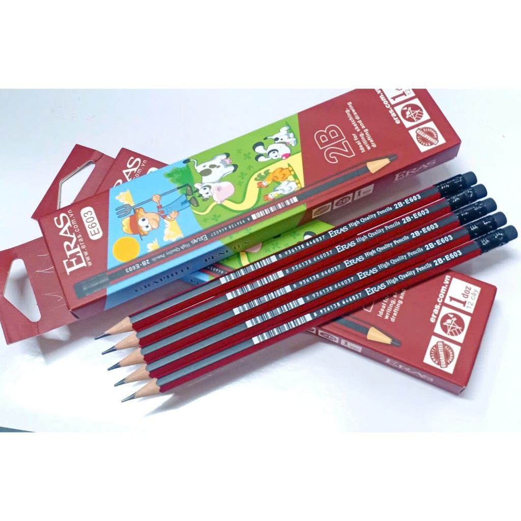 [Eras VN] Chì đen 2B có đầu tẩy E603