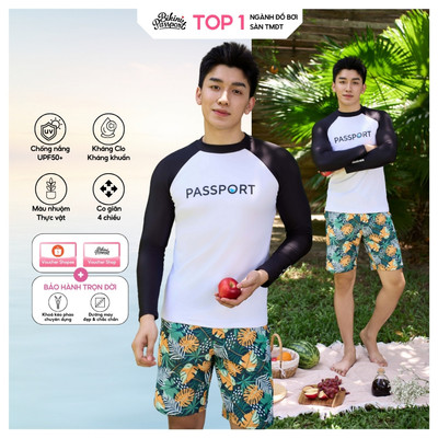 Quần bơi Nam BIKINI PASSPORT kiểu dáng Dài- màu Xanh lá cây - BS379_GN