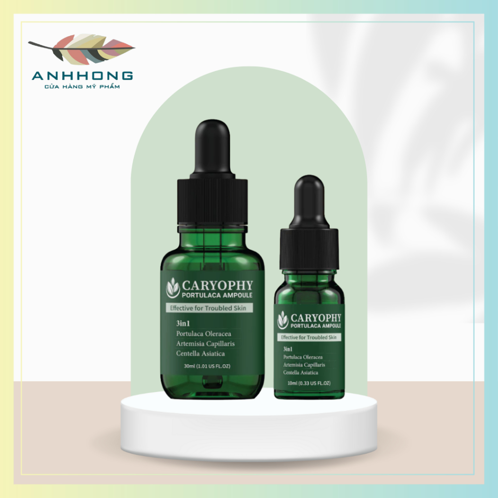 MẪU MỚI Tinh chất Serum rau má giảm mụn mờ thâm Caryophy Portulaca Ampoule 10ml và 30ml