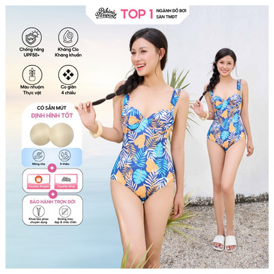Bộ đồ bơi Nữ BIKINI PASSPORT kiểu Một mảnh áo cup ngực - Xanh indigo - BS373_IN