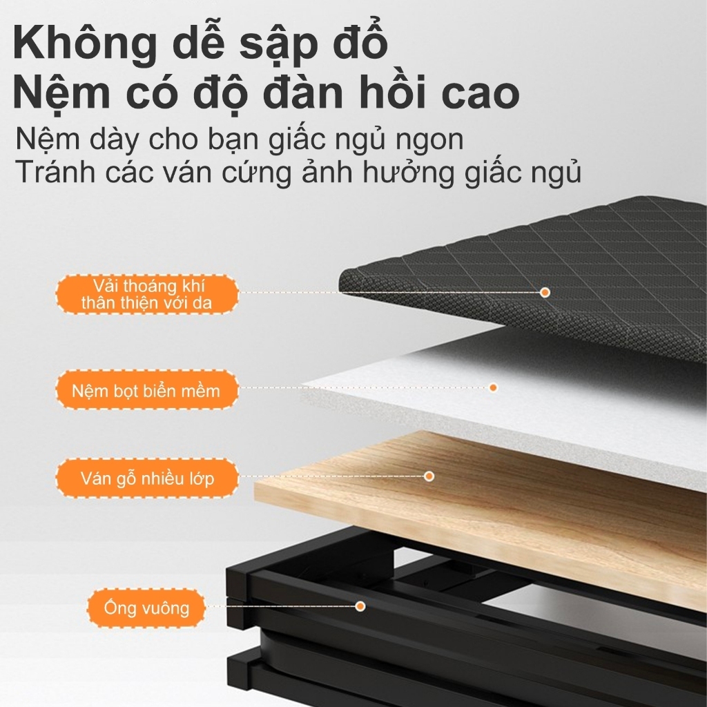 MY 1.9m Giường Gấp Gọn giường gấp gọn văn phòng,xếp khung thép chắc chắn giường xếp đa năng | BigBuy360 - bigbuy360.vn